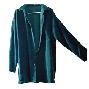Women's Green Corduroy Over Size Long Sleeve Jacket by Nasty Gal